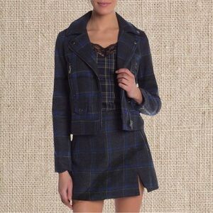 Plaid Jacket and Skirt Set